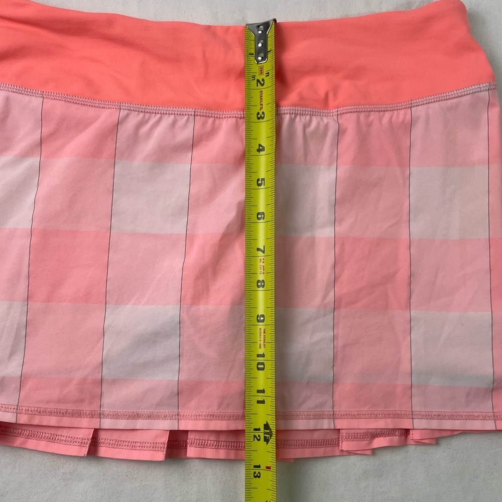 Lululemon Women’s Pace Setter Run Skort Pink White Gingham Size 8 - Picture 3 of 7